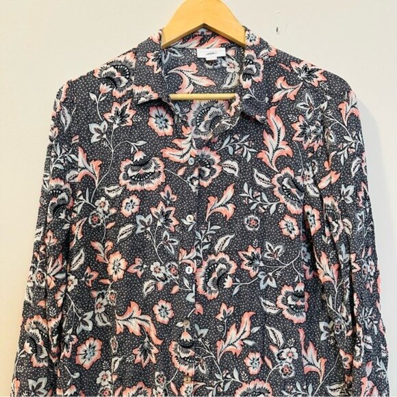 J. Jill Marvelflor Floral Tunic Rayon Side Slit Blouse Women’s Size PL - Picture 4 of 15